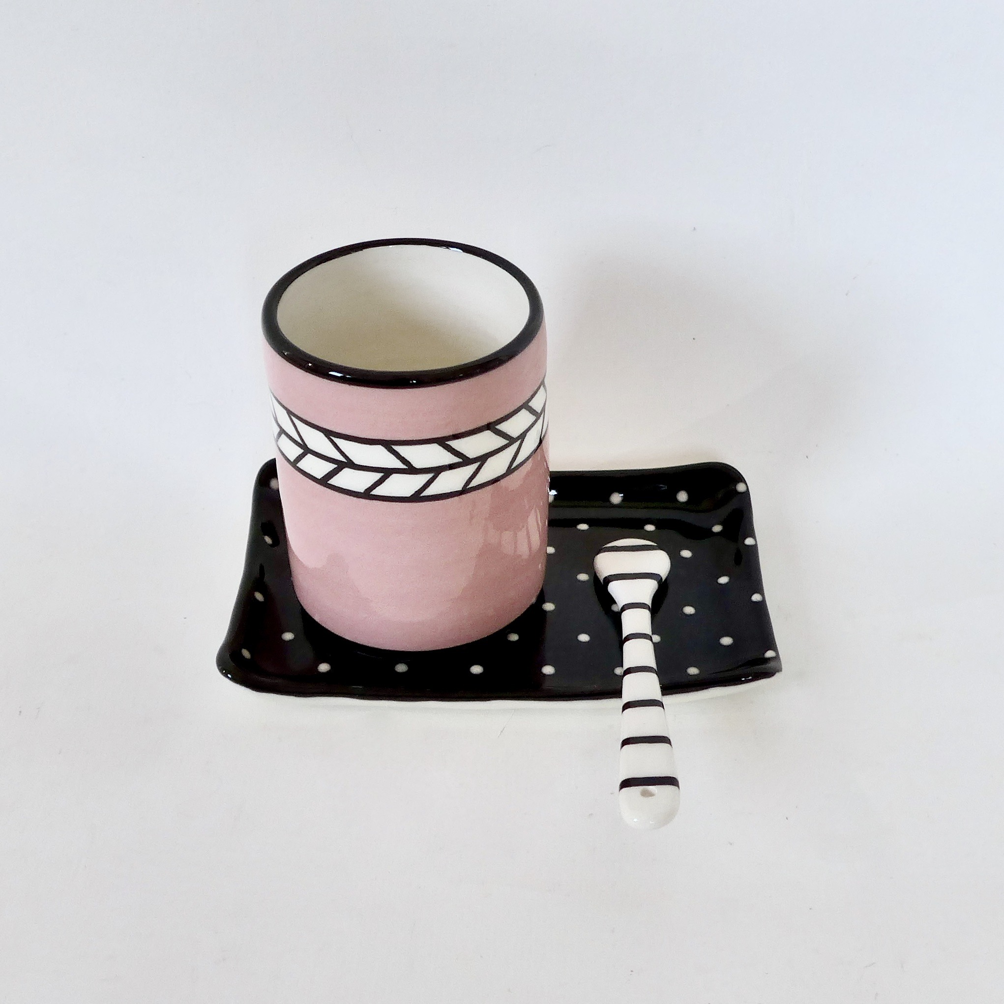 mug rose et sous-tasse mug rose et coupelle